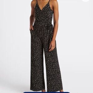 Kaileigh Rochelle Black and White Patterned Knit Jumpsuit